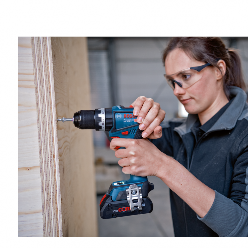 Bosch GSB 18V-90C Professional Cordless Combi Impact Drill, Bare Unit - Image 3