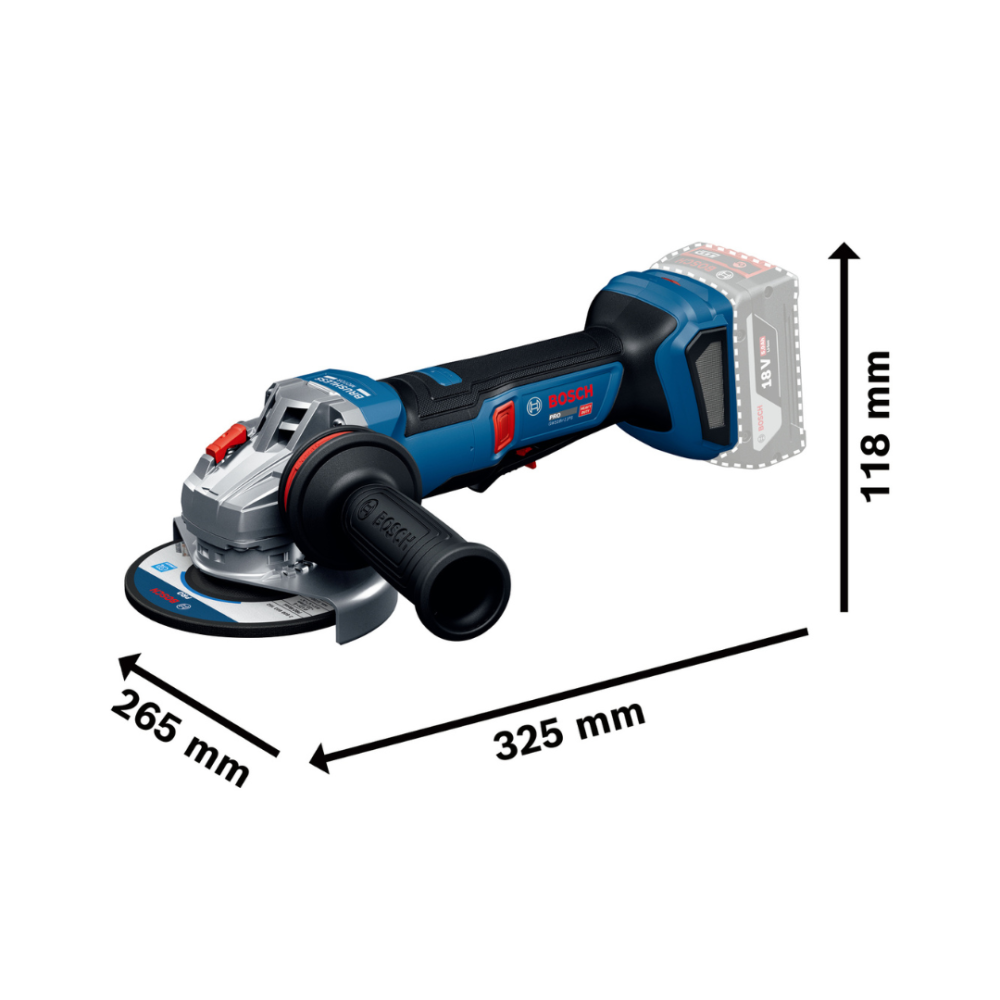 Bosch GWS 18V-11PS Professional Cordless Angle Grinder with Paddle Switch, 100mm (4"), Bare Unit - Image 2
