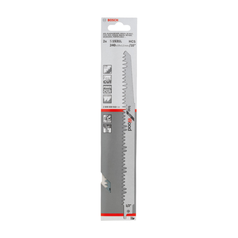 Bosch S1531L Sabre Saw Blade, 2pc