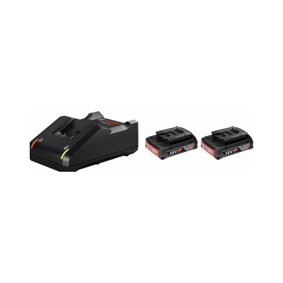 Bosch Starter Kit 18V, 2 x 2.0Ah Batteries and GAL 18V-40 Heavy Duty Charger