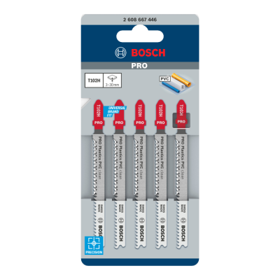 Bosch T102H Professional Clean for PVC Plastics Jigsaw Blade