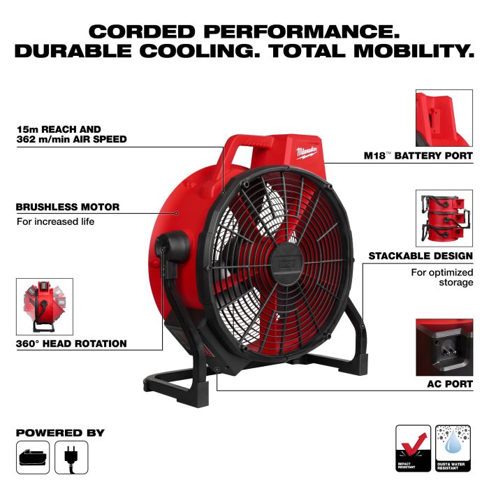 Milwaukee M18 ARFHP-0 High Velocity Air Fan (Bare Tool) - Image 3